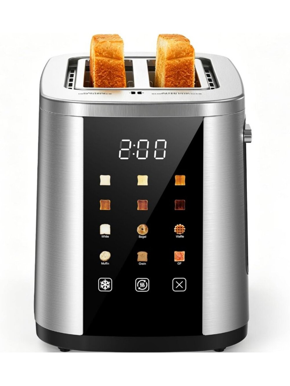 Stainless Steel 2-Slice Toaster with Touch Screen, Extra Wide Slots & Digital